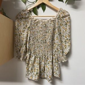 Max Studio | Floral Puff Sleeve Blouse | Small | NWOT